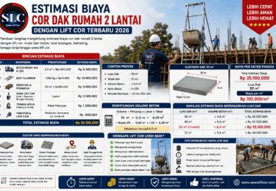 Estimasi Biaya Cor Dak Rumah 2 Lantai dengan Lift Cor