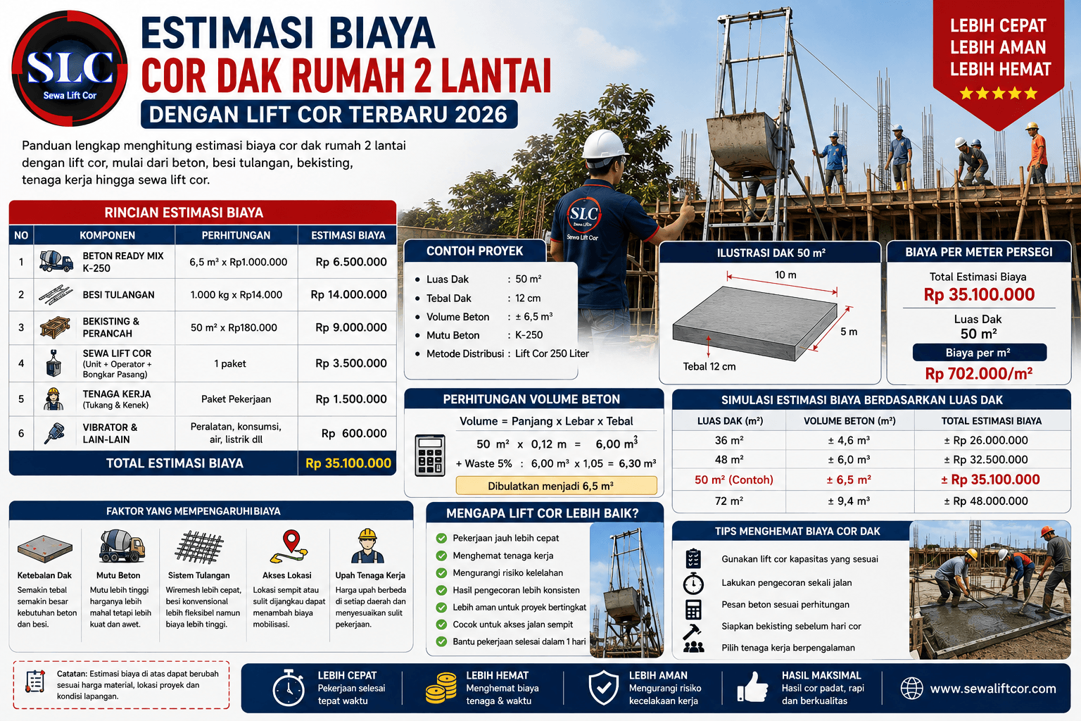 Estimasi Biaya Cor Dak Rumah 2 Lantai